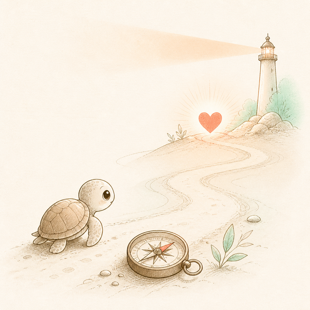 Warm winback path with a returning buddy and progress markers
